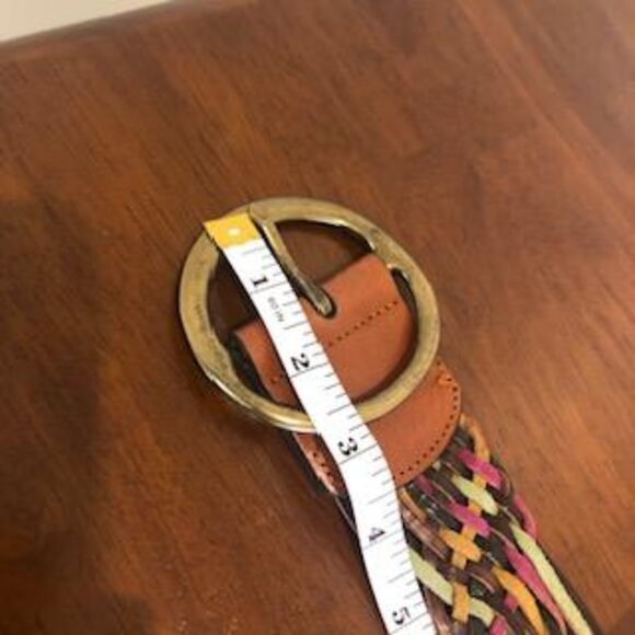 Fossil Woven Multicolor Leather Buckle Belt Size M. - Picture 11 of 16